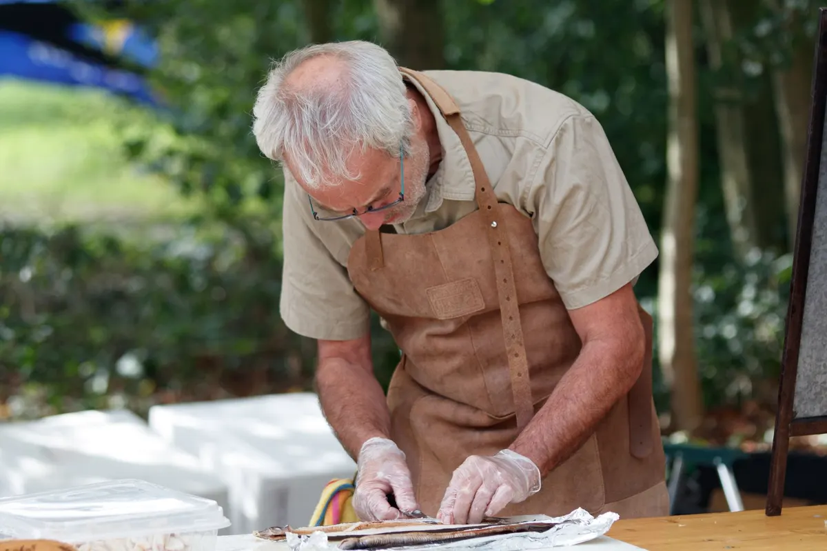 applying metallic wax paste to wood craft project