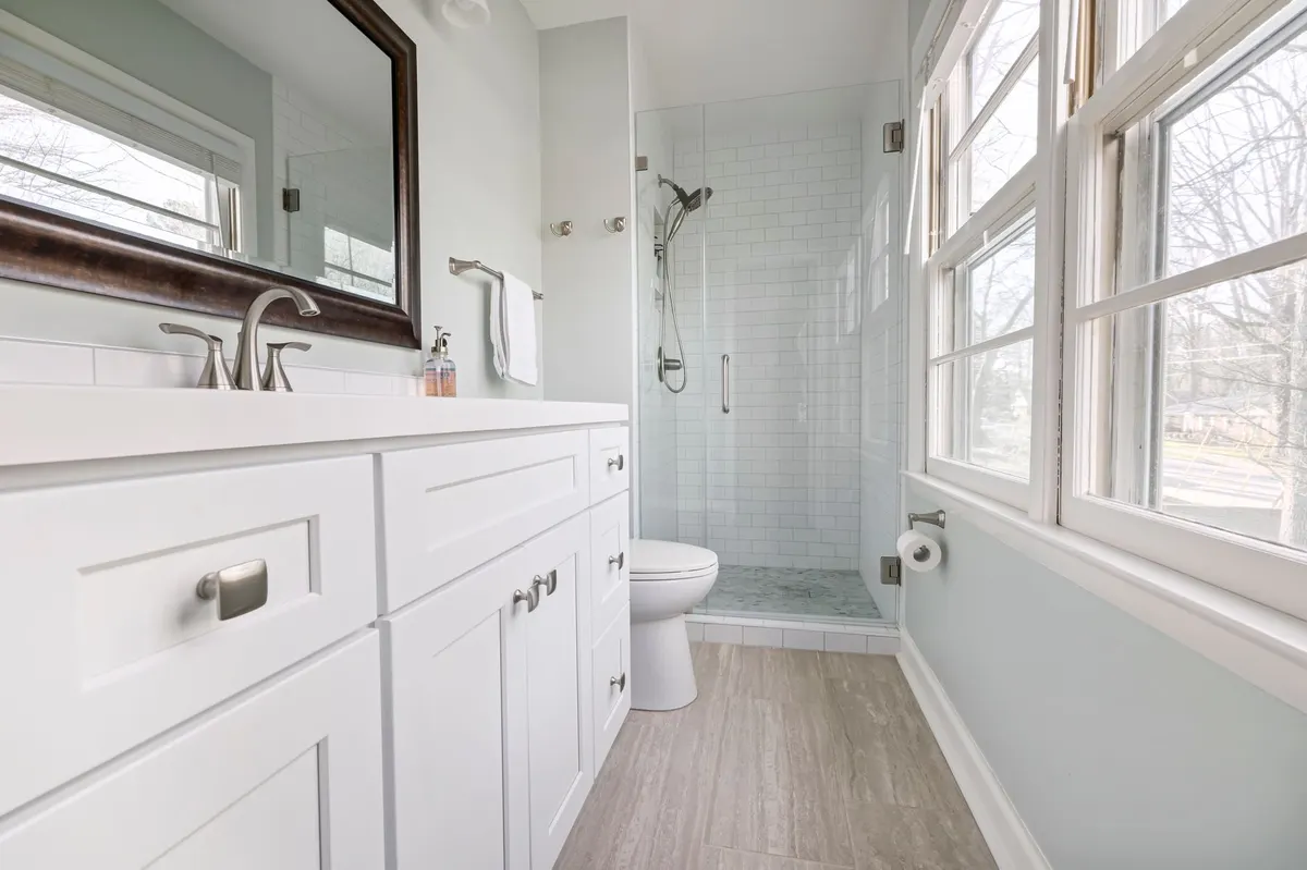 thrifted chrome toilet paper holder bathroom makeover