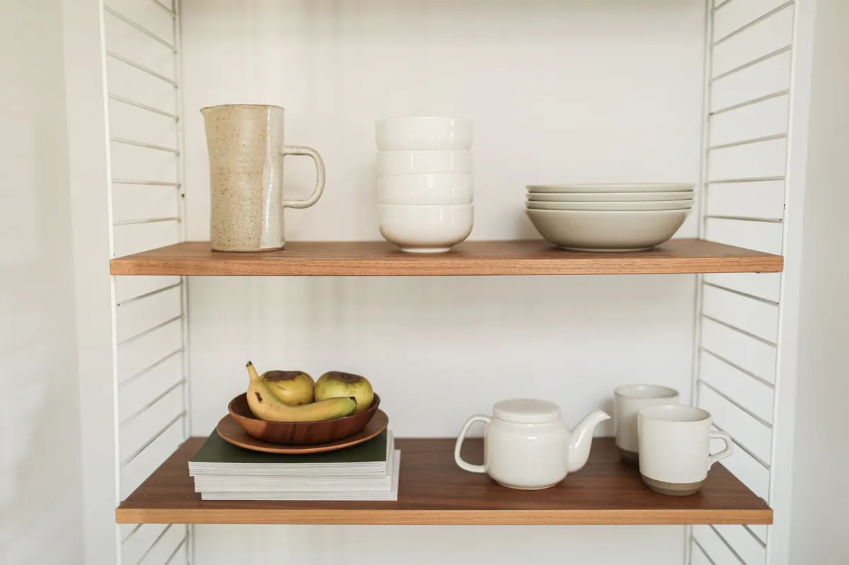 distressed white plate rack antique kitchen shelf styled
