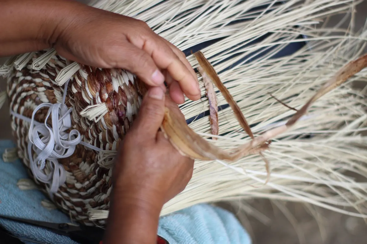 weaving paper rush seat chair frame process close up details