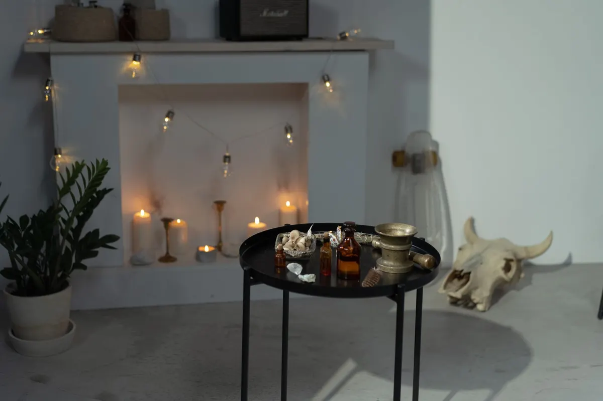 vintage halloween styling living room