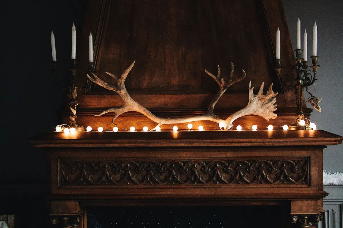 christmas mantel garland candles