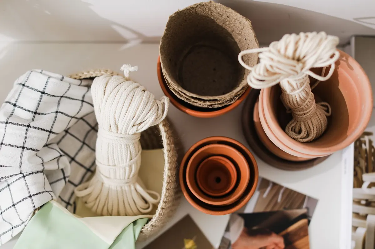cotton rope roll on table