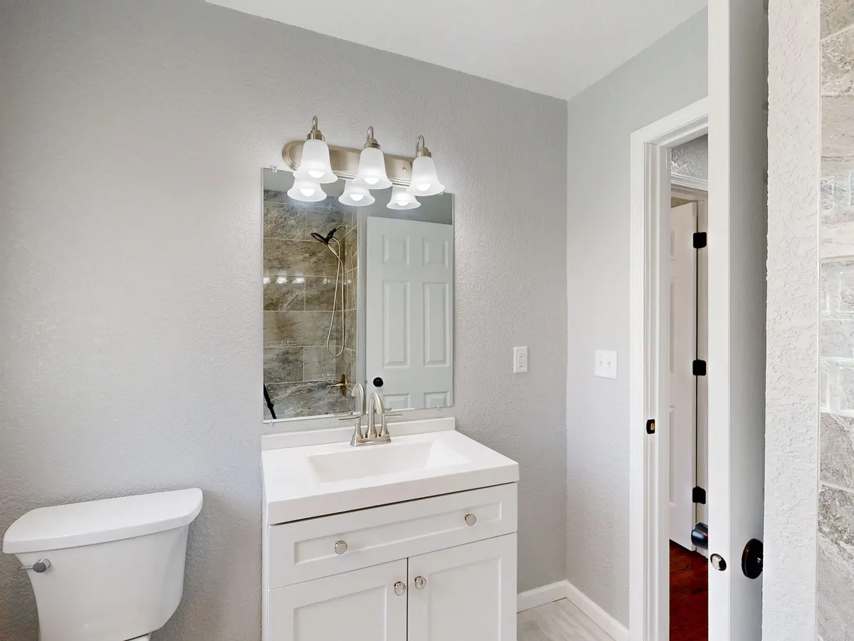 warm light bathroom vanity