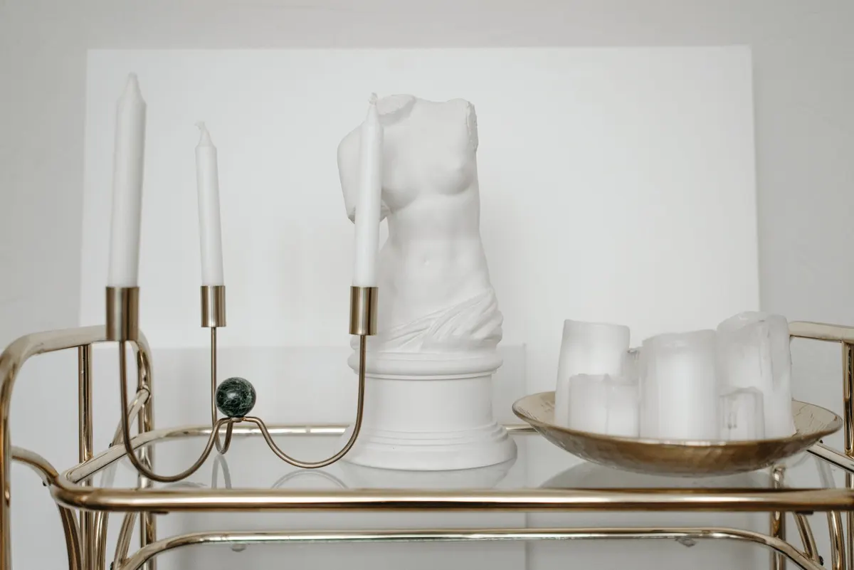 brass candlesticks squash autumn dining