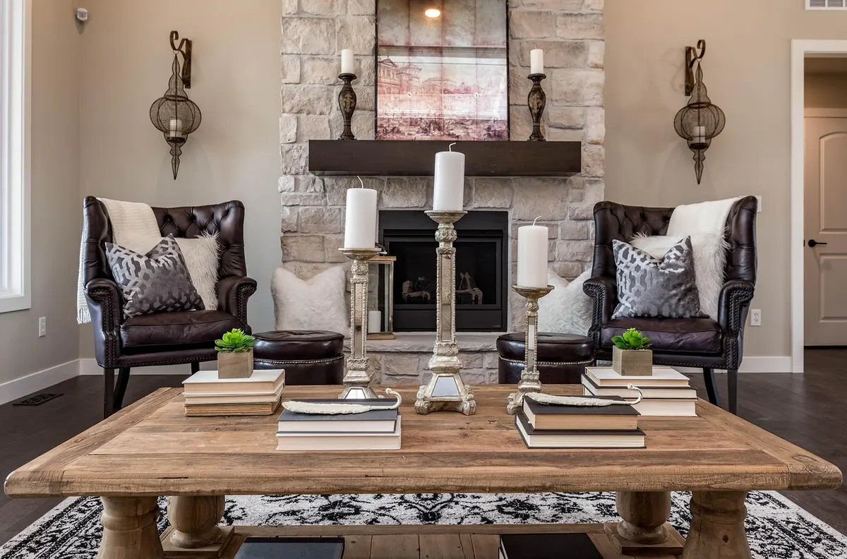 cozy fireplace mantel living room